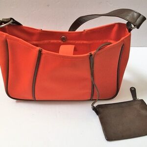 DKNY Orange Hobo Handbag Purse